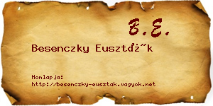 Besenczky Euszták névjegykártya